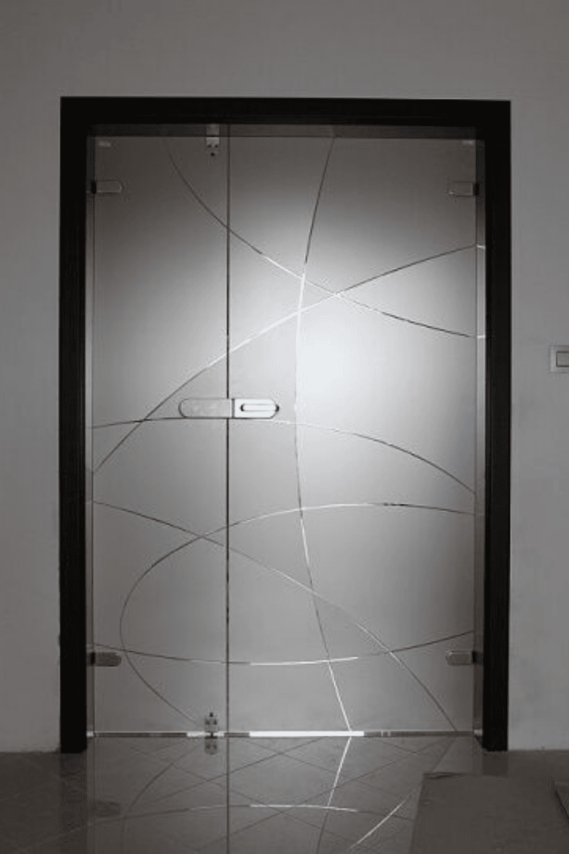 glass door in office