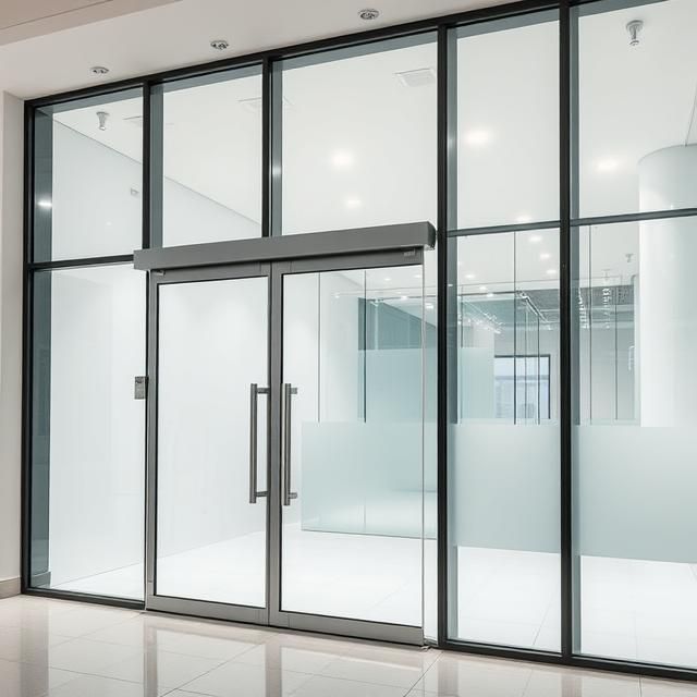 modern glass shopfront with aluminium frames