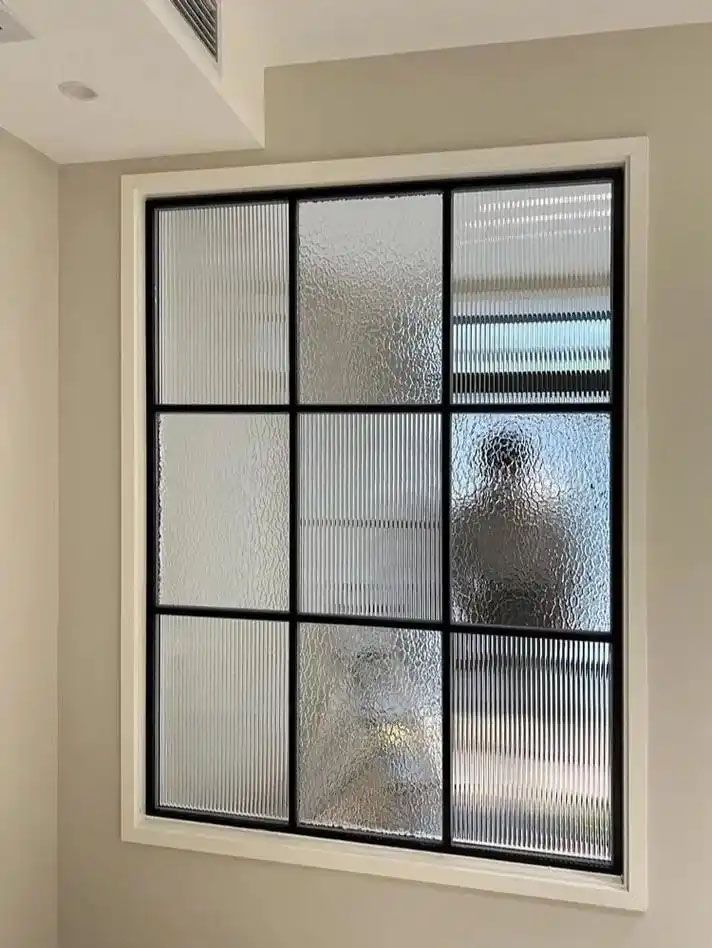 red pattern and water wave glass wall panel